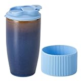 TaoTaojarvie Ceramic Travel Coffee Mug with Polypropylene Lid and Insulated...