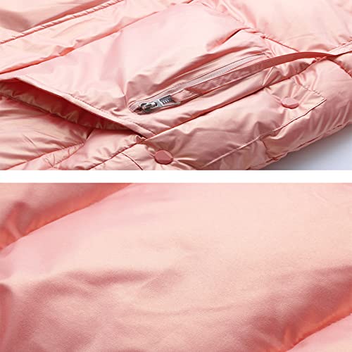 Jaqueta acolchoada com capuz metálico feminino casaco quente de inverno metálico brilhante curto bom