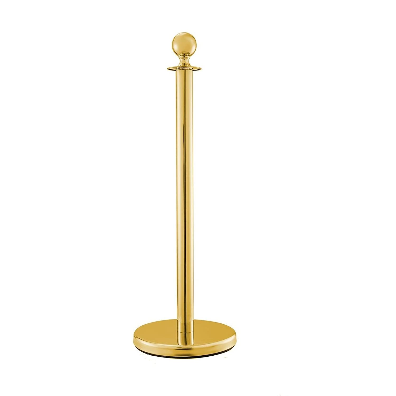 Lot de 4 Poteau de Guidage barrière Barrière de Queue pour Contrôle de Foule, Séparation de Guidage avec 3 Corde en Velour Rouge, Injection de Sable Base Creuse (Or)
