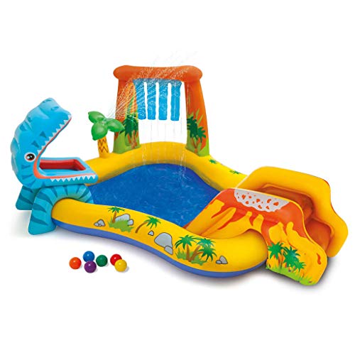 ACCEWIT Intex Aufblasbarer Pool Dinosaur Play Center 249x191x109 cm 57444NP