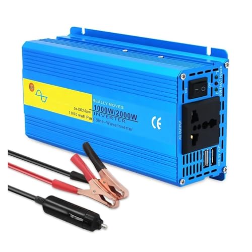 modificada Inversor Corriente Inversor Onda Sinusoidal para Pura 2000W DC 12V/24V AC 220V 230V Convertidor Transferencia Voltaje Adaptador Carga Enchufe UE Automóviles(12V 50Hz EU)