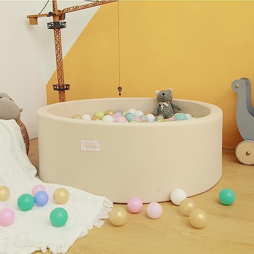 Foam Ball Pit for Toddlers, 35 Inch Baby Ball Pit Soft Round and Easy to Set or Clean, Baby Playpen Ball Pool is Ideal Gift for Kids-Balls NOT Included