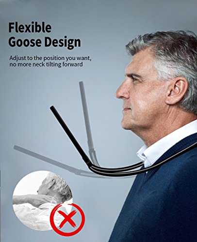 Nzqxjxz 5X Hands Free Magnifying Glass For Reading Flexible Gooseneck Large Full Book Page Magnifier For Neck Wear Repair Sewing Low Eyesight Seniors #TOP2