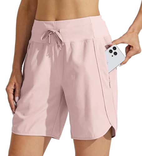 WILLIT Damen Shorts Sporthose Kurz High Waist Laufhose Sommer Laufshorts Schnelltrocknend Wanderhose Kurze Hose Sport Fitness Running mit Taschen 7"