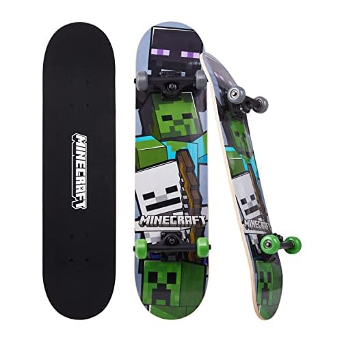 Minecraft - Complete Cruiser Skateboard with Maple Deck and Smooth Bearings