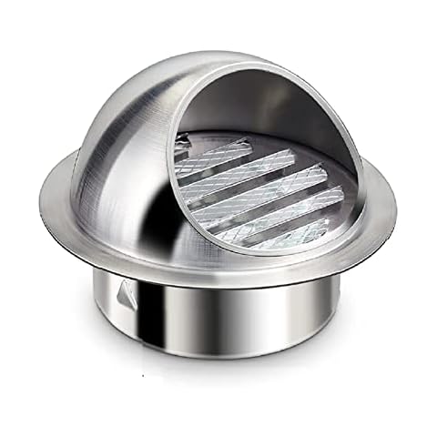 6 Inch Wall Vent Cover Allvent Stainless Steel Round Exhaust Grille Ventilation Outlet Wall Air Vent Dryer Hood External Extractor Cover