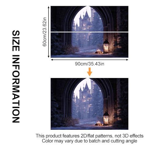 Image of Gothic Castle Stone Arch Backsplash Peel and Stick, 35.4x23.6 in