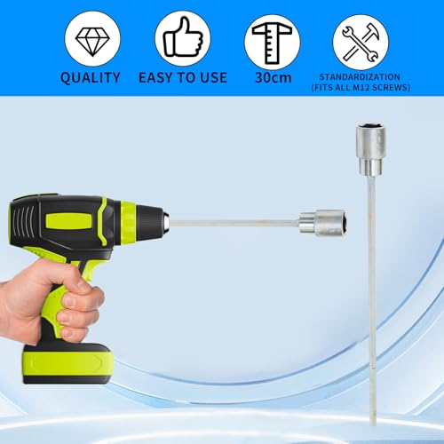 Caravan Corner Steady Drill Adapter, Caravan Extension Socket Jack, 30cm Caravan Beinständer Wickler Bohraufsatz, 19mm Caravan Drill Leg Winder Adapter Zubehör, Elektrischer Bohraufsatz