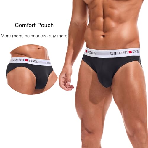 Summer Code Mens Classic Premium Briefs Pack Cotton Bulge Pouch Underwear Breathable Low Rise Underpants for Men3