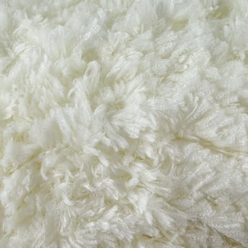 Image of Plush Faux Fur Bulky Yarn, Super Soft Fluffy Fuzzy for Knitting Crocheting Crafting, 100 Gram (3.53 Ounces) 109 Yards (100 Meters) (Cream)