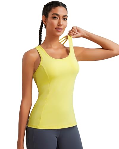 Image of RUNNING GIRL Tank Tops with Built in Bras,Workout Racerback Tank Tops for Women Athletic Yoga Top