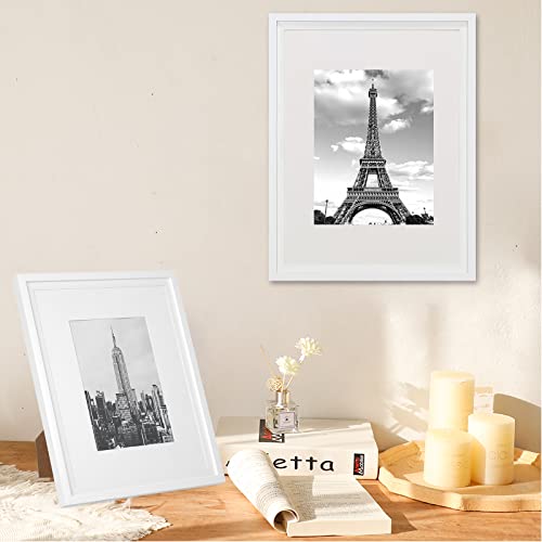 Hoture Photo Frame Set, 5 Pieces, Display Pictures Includes Pad And Without Pad, Wall Gallery Photo Frames (8X10, Matte White) #TOP6