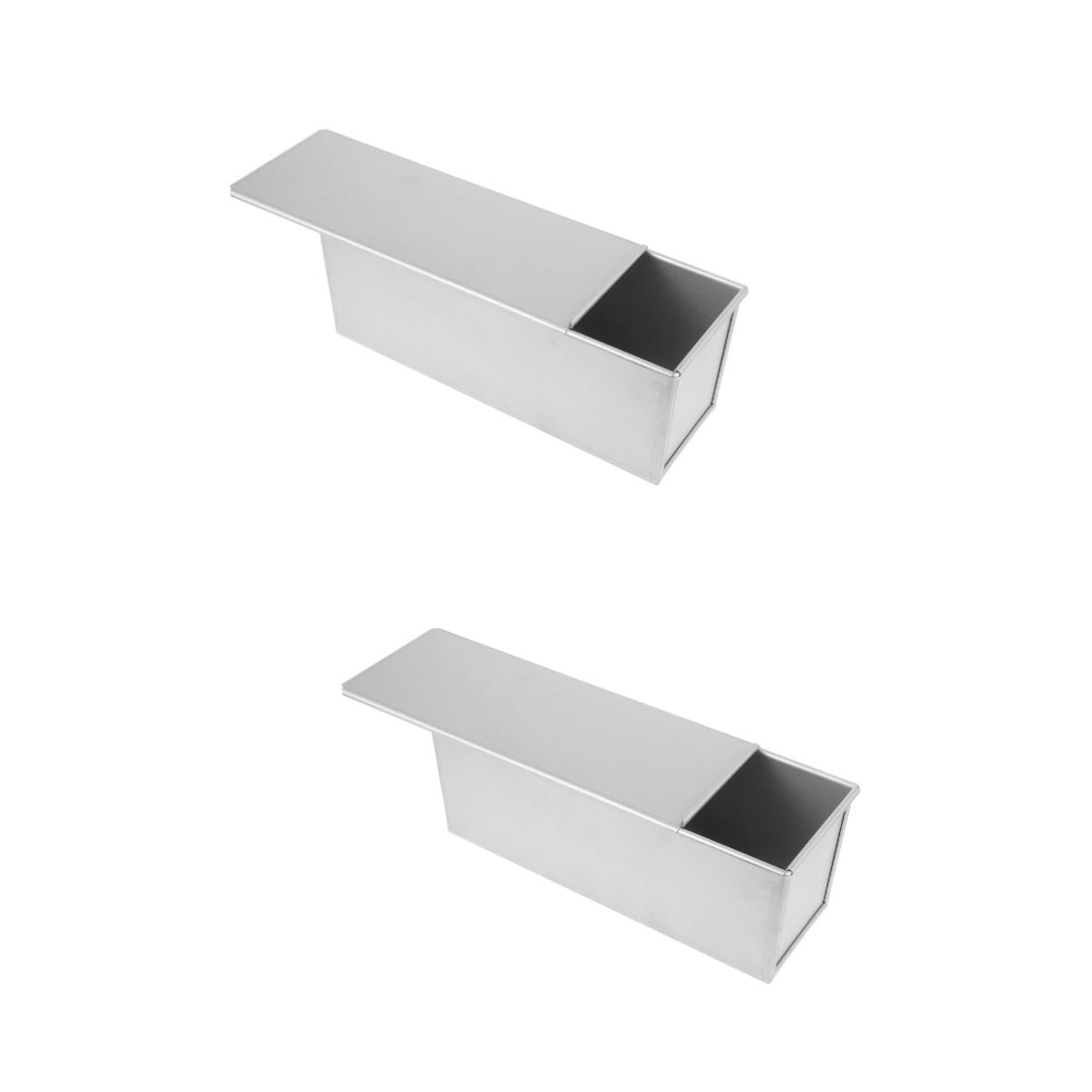 Ciieeo 2 Moldes Para Pan Con Tapa Moldes Metálicos Para Hornear Pan Herramientas Versátiles Para Todo Tipo De Panes.