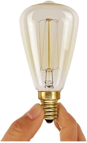 Miniatura 3 de Bombillas incandescentes vintage Edison regulables E12 40W ST48 bombillas de candelabro, 2200 K ámbar cálido ST48 luces de jaula de ardilla 240