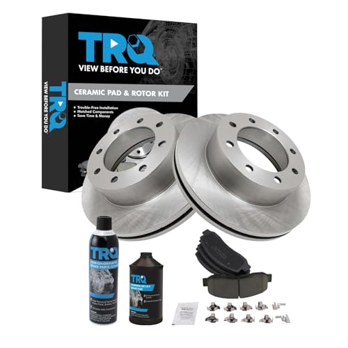 Image of TRQ Front Brake Pad & Rotor Kit with Chemical Kit Ceramic