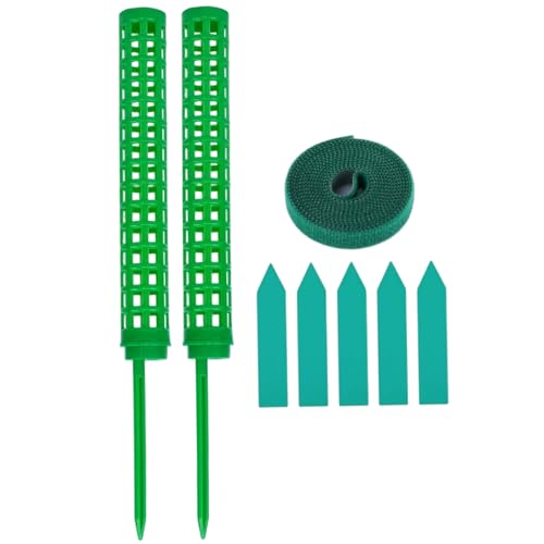 Soporte de Plantas de Monstera, estacas de Plantas Recargables de 2 Piezas con 5 Etiquetas y 1 Rollo de Corbata precortada, Monstera Enrejado para Soporte de plantación de jardín