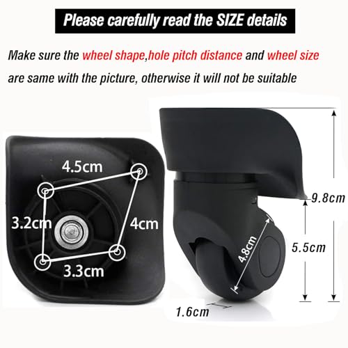 Super Ma Casal de rodas giratórias de substituição para malas de bagagem de vários tamanhos, W041-2X