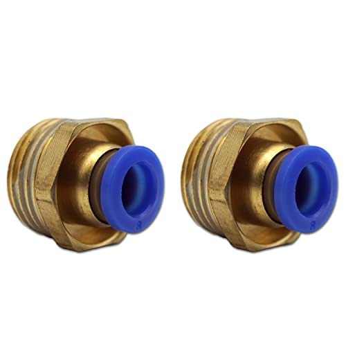 Pneumatik Steckanschluss 1/2 auf 8mm Pneumatikschlauch 2er Set Steckverschraubung (1/2 - 8mm)