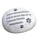 Logbuch-Verlag Gedenkstein Haustier mit Spruch Deine kleinen Pfoten... 9,5 cm wetterfester Grabstein für Hund oder Katze