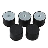 CNBTR 40x30mm Black DE Rubber Female M8 Thread Mounts Isolator Replaces Anti Vibration Pads Flat Silentblock Base Block Pack of 5
