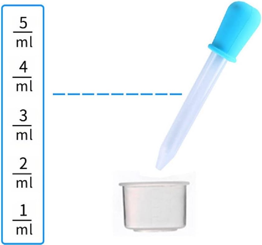 Yiasangly 5ml Liquid Droppers Clear Medicine Silicone and Plastic Pipettes Eye Dropper with Bulb Tip for Kids Candy Molds (8 Pack)