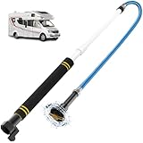 Frebuta RV Black Tank Cleaner Wand,62inch RV Holding Tank Swivel Stik Rinser 304 Stainless Steel Hose with Flexible Rotary Cleaning Sprayer For Camper Toilet RV Black Water Tank and Garden