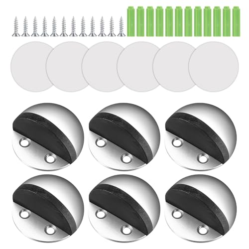 Arrêts de Portes, 6 Pièces Arrêts et Butées de Porte en Acier Inoxydable, Bloque Porte Sol...