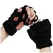Topgrowth Guanti Donna Kawaii Guanti da Gatto Peluche in Pelliccia Sintetica Cosplay Zampe di Gatto Guanti Senza Dita Ragazze Guanti a Mezze Dita in Tessuto (Nero, Taglia unica)
