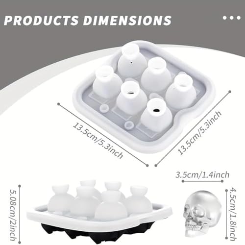 Molde de silicona para cubitos de hielo calavera 6 cavidades miniatura 4