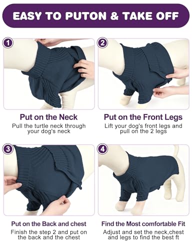 Image of Dog Sweaters for Small Medium Large Dog, Classic Turtleneck Pet Clothes Warm Thermal Doggy Winter Coat, Thick Double Knitting Collar Pullover Cold Weather Puppy Jacket for Indoor & Outdoor Wear