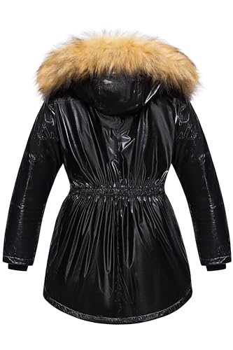 Image of CREATMO US Girl's Long Winter Warm Parka Sherpa Trimmed Collar Puffer Ski Jacket Coat