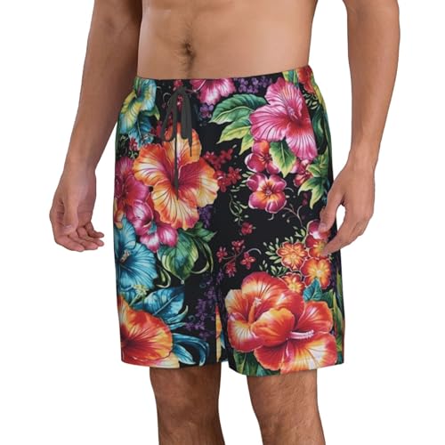 Men's Swim Trunks Beautiful Hibiscus Flower Quick Dry Board Shorts Mens Bathing Suit Beach Swimwear with Pockets4