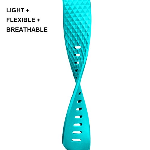FunBand Strap Compatible with Fitbit Charge 2 Strap Bands,Classic Edition Soft Silicone Sport Adjustable Replacement Accessory Bracelet Straps Compatible with Fitbit Charge 2 (1-Pack Teal) - Image 4