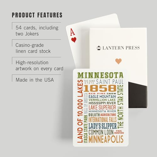 Lantern Press Minnesota, 52 Naipes Póker para Adultos miniatura 3