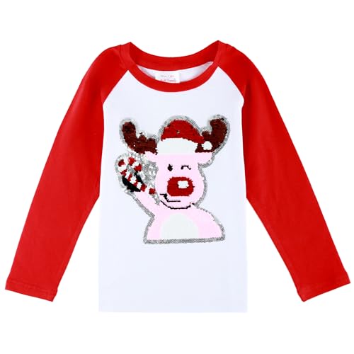 Image of Christmas Shirts for Girls and Boys Flip Sequin Santa Christmas Tree Kids T-Shirt Clothing