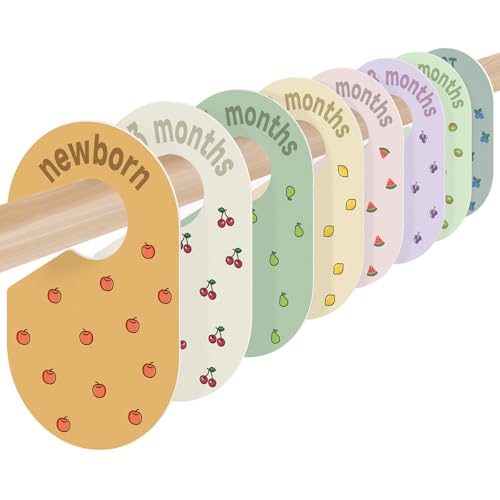 Image of Baby Wardrobe Dividers, 1 Set of 8 Baby Organizer Toddler Hangers, Double-Sided Simple Cute Design, Suitable for Infants to 2T Boys and Girls