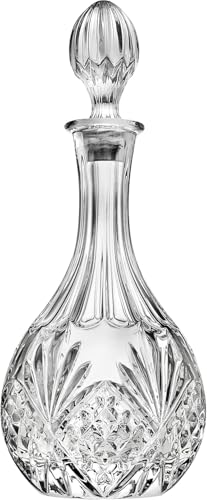 Image of Vilon Whiskey Decanter with Glass Stopper, Crystal Glass Liquor Decanter for Alcohol, Wine, Scotch, Brandy, Vodka or Bourbon decanters | 850 ML | Clear (DRB Decanter)