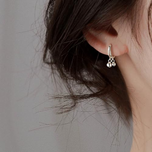 Tiny Balls Small Hoop Earrings for Women Girls 925 Sterling Silver Hypoallergenic Cute Mini Bead Charms Dangle Drop Cartilage Sleeping Huggie Hoops Earring Lovely Christmas Holiday Birthday Jewelry Gifts for Her2