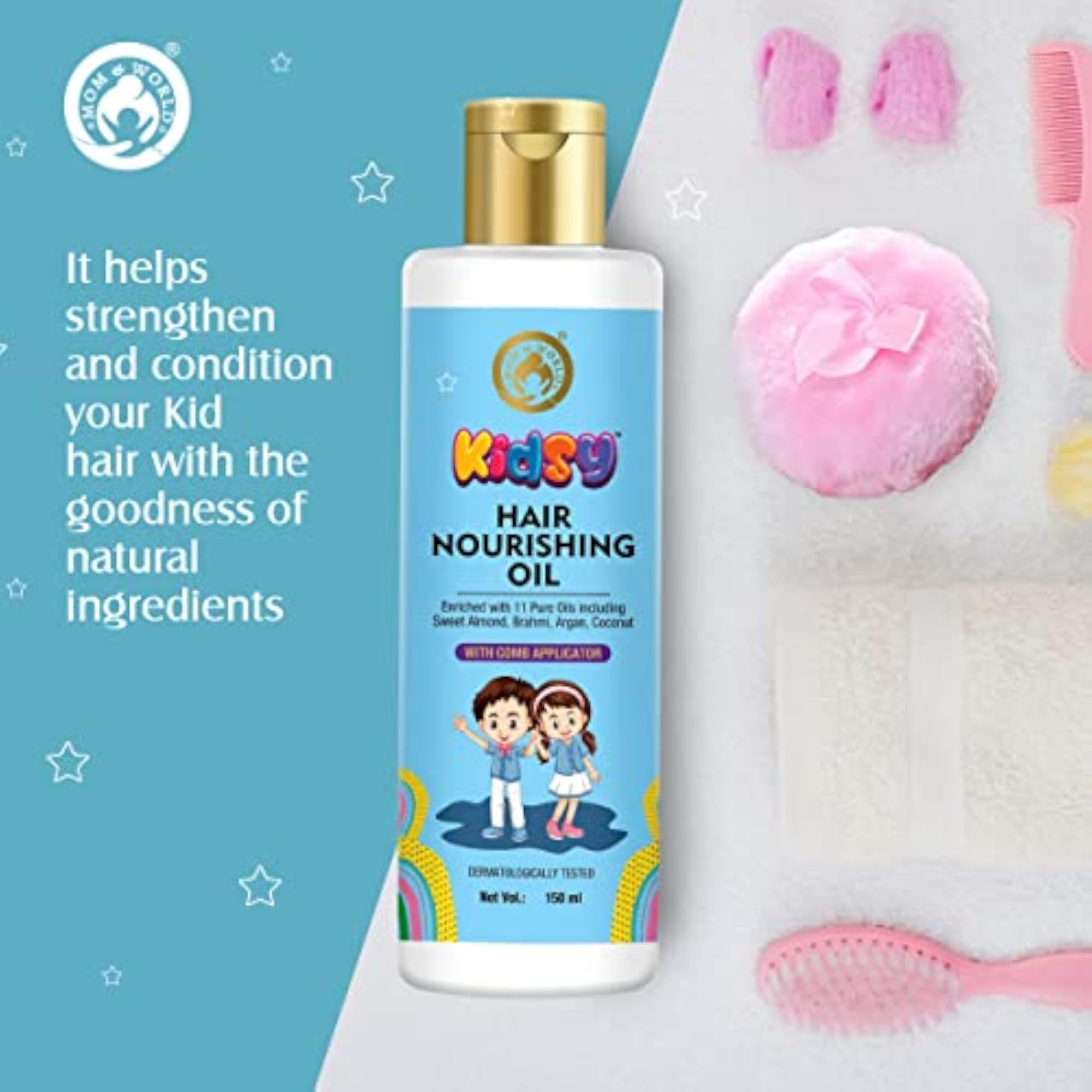 Kidsy Hair Nourishing Oil With Comb Applicator, 150ml
