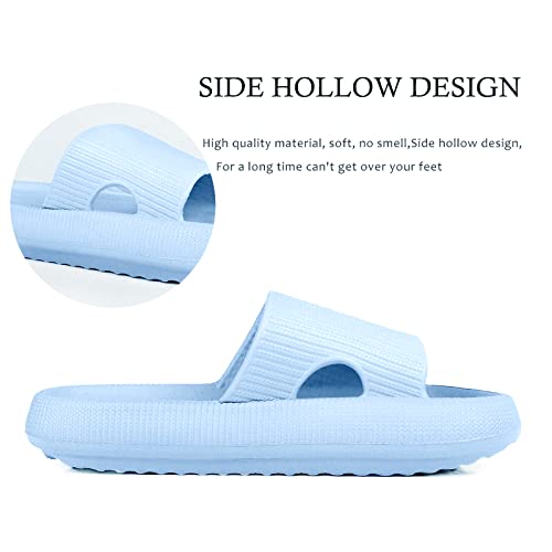 MoneRffi Women's Pink Cloud Slides - Casual Open Toe Slip On Slippers with Faux Fur Outer and Plastic Material3