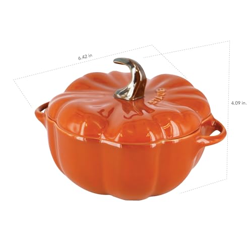 Image of Staub Ceramic 16-oz Petite Pumpkin Cocotte - Burnt Orange
