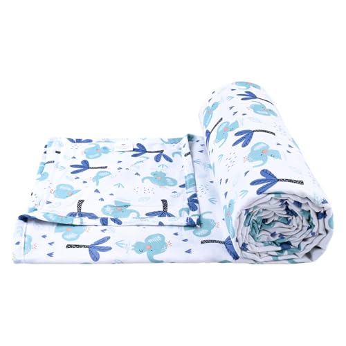 Image of Trance Home Linen 100% Cotton | New Born Baby Blanket | Baby Dohar Swaddler Comforter | Warm Baby Essential (1 Month to 12 Months 100x70 Centimeters | Blue Elephant)