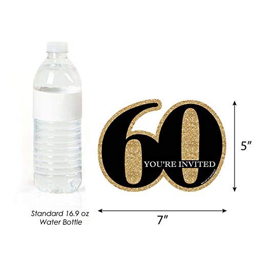 Big Dot Of Happiness Adult 60Th Birthday - Gold - Shaped Fill-In Invitations - Birthday Party Invitation Cards With Envelopes - Set Of 12 #TOP4