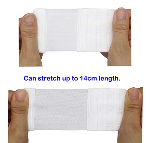 Tamlien Bra Extender 3 Hooks,Stretchy Soft And Comfortable Bra Strap Extender - 4 Pcs Pack (White) #TOP5
