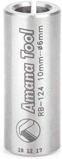 Amana Tool RB-128 High Precision Steel Router Collet Reducer 1/2 Overall D x 1/4 Inner D x 1-3/16 Inch Long