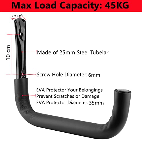 Garage Storage Kayak Hooks, 15.5 Inch Wall Mount Surfboard Rack, 4 Pack Heavy Duty Canoe Hanger, Each Hook Max Load 100Lbs #TOP2