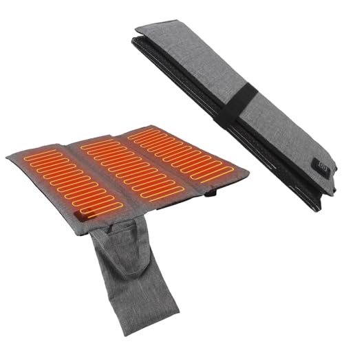 Beheiztes Kissen, tragbares beheiztes Sitzkissen, einstellbare Temperatur, leichtes, faltbares USB-Heizsitzkissen, beheiztes Tribünenkissen für Stadioncamping im Freien (Enthält keine Powerbank)