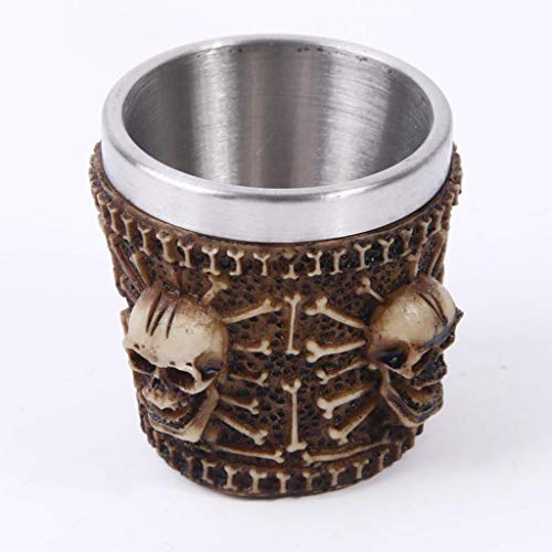 2 peças de canecas de café 3D Viking em aço inoxidável da Serable, canecas de café e caveira de osso
