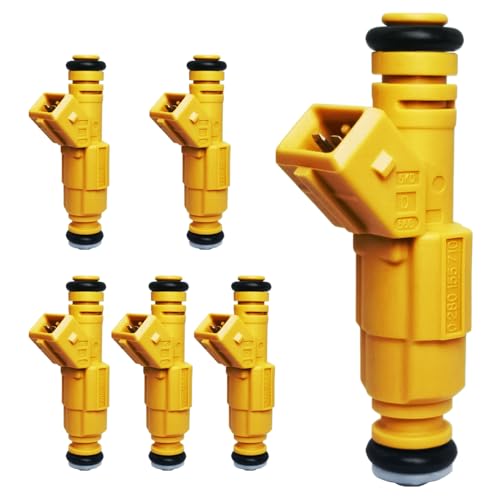XLNTAPS 4 Holes Fuel Injectors Fits For Jeep: Wrangler 1991-1998, Comanche 1987-1992, Cherokee 1989-1998, Grand Cherokee 1993-1998,V6 4.0L, OEM # 0280155710, 0280155703 (6 Pcs)
