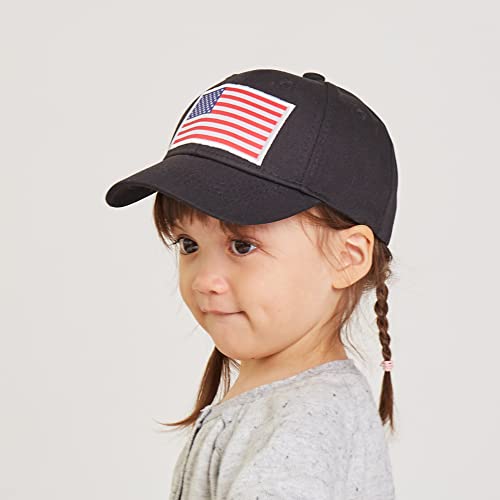 Langzhen Kids Toddler Outdoor American Flag Adjustable Baseball Cap Cotton Baby Sun Hat For Boys Girls(Usa-M-Navy Blue) #TOP3